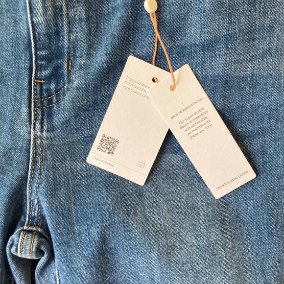 QUINCE High Rise Kick Flare Stretch Jean Blue Size 29 NWT Organic Cotton - Picture 12 of 12